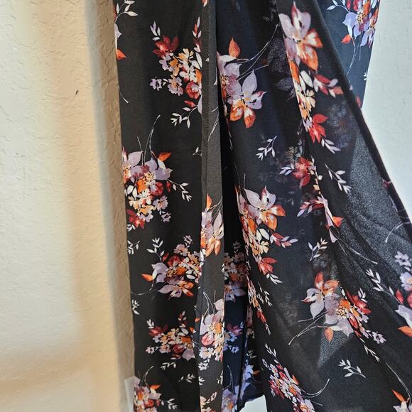 1. State Black Floral Wide Leg Jumpsuit Women's Small Dark Romantic - Picture 7 of 10